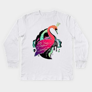 Blue Red Blend Swan Queen Kids Long Sleeve T-Shirt